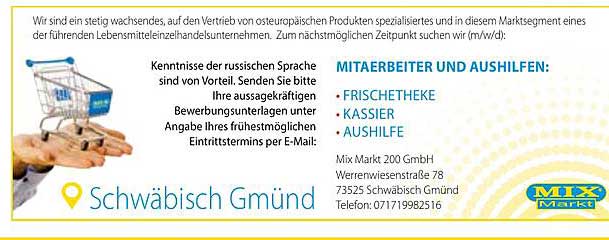 MITARBEITER UND AUSHILFEN: FRISCHTHEKE KASSIER AUSHILFE