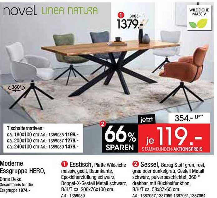 Moderne Essgruppe HERO,