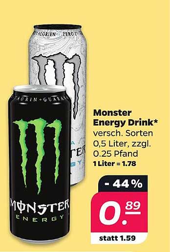 Monster Energy Drink* versch. Sorten 0,5 Liter, zzgl. 0.25 Pfand