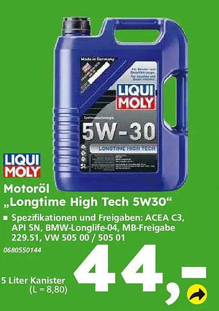 Motoröl „Longtime High Tech 5W30“
