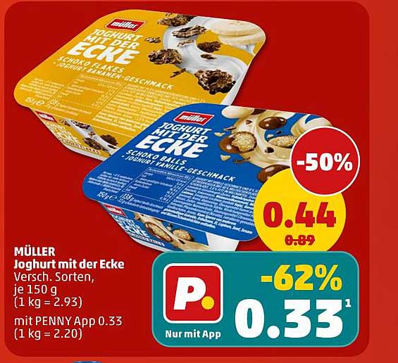 MÜLLER Joghurt mit der Ecke Versch. Sorten, je 150 g