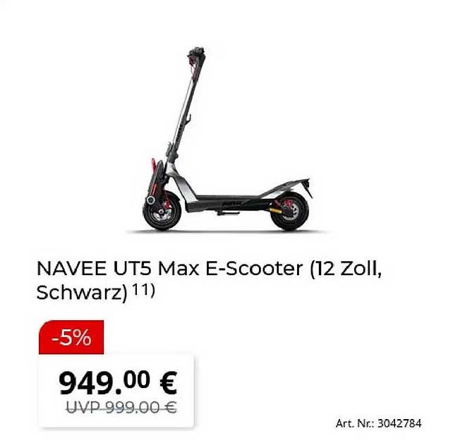 NAVEE UT5 Max E-Scooter (12 Zoll, Schwarz 11)