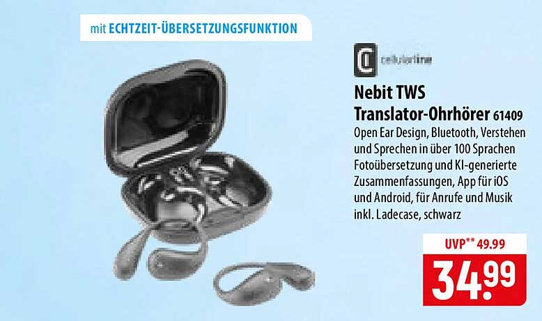 Nebit TWS Translator-Ohrhörer 61409