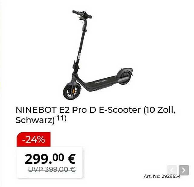 NINEBOT E2 Pro D E-Scooter (10 Zoll, Schwarz) 11)