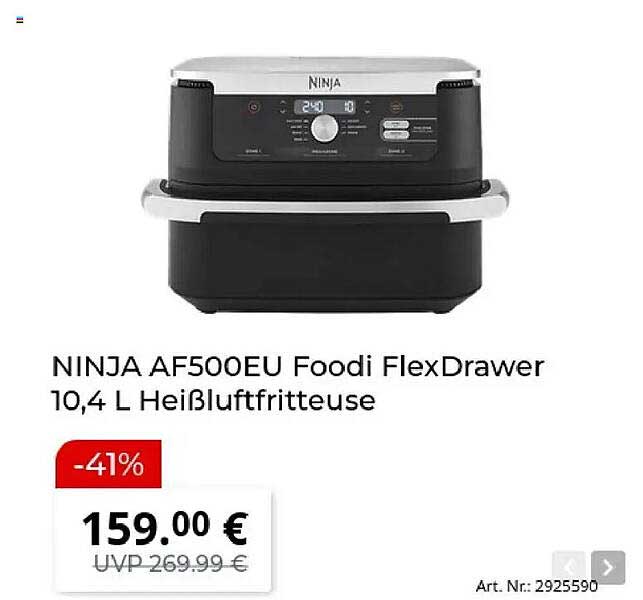NINJA AF500EU Foodi FlexDrawer 10,4 L Heißluftfritteuse