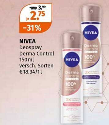 NIVEA Deospray Derma Control 150ml verssch. Sorten € 18.34/1l