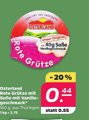 Osterland Rote Grütze mit Soße mit Vanillegeschmack*
