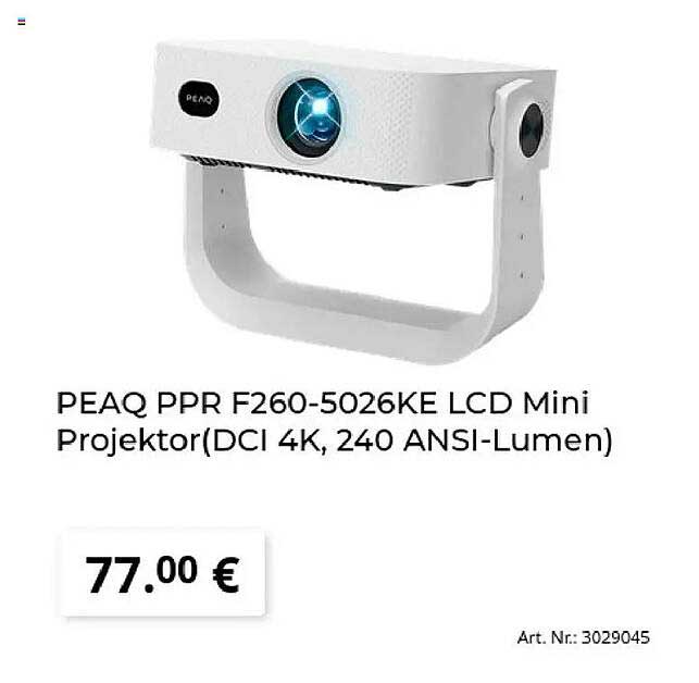 PEAQ PPR F260-5026KE LCD Mini Projektor(DCI 4K, 240 ANSI-Lumen)