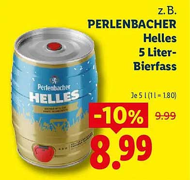 PERLENBACHER Helles 5 Liter-Bierfass