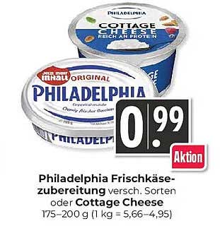 Philadelphia Frischkäse-zubereitung versch. Sorten oder Cottage Cheese 175–200 g (1 kg = 6,99–5,95)