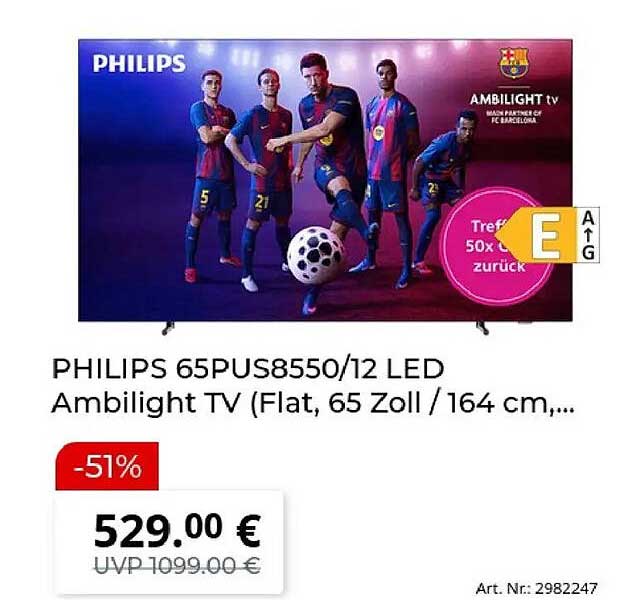 PHILIPS 65PUS8550/12 LED Ambilight TV (Flat, 65 Zoll / 164 cm,...