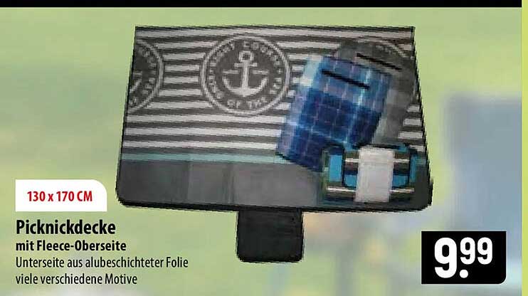 Picknickdecke mit Fleece-Oberseite