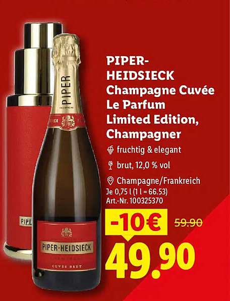 PIPER-HEIDSIECK Champagne Cuvée Le Parfum Limited Edition, Champagner