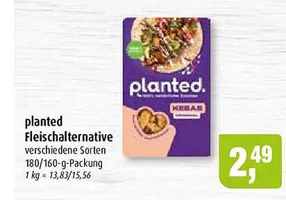 planted Fleischalternative verschiedene Sorten 180/160-g-Packung 1 kg = 13,83/15,56