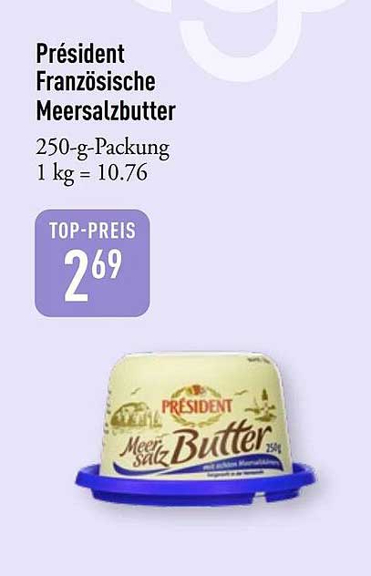 Président Französische Meersalzbutter