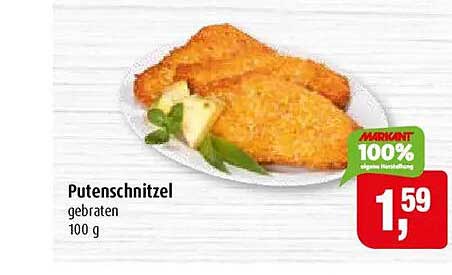Putenschnitzel gebraten 100 g