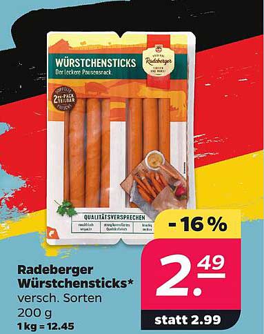 Radeberger Würstchensticks* versch. Sorten 200 g 1kg = 12.45