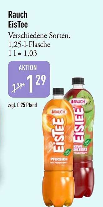 Rauch EisTee Verschiedene Sorten. 1,25-l-Flasche 1 l = 1.03
