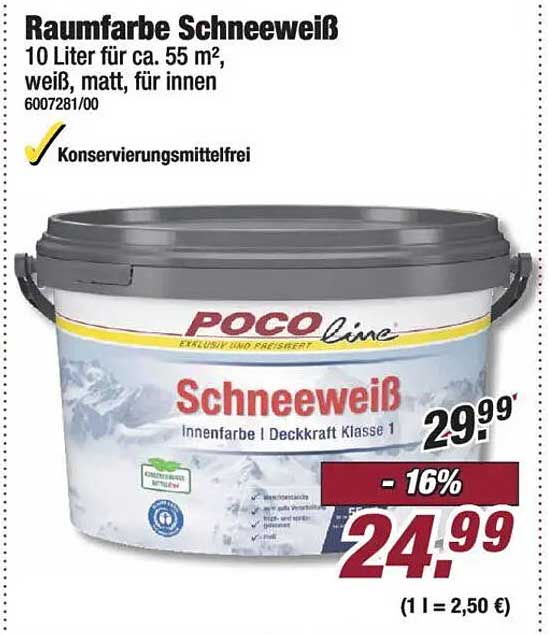 Raumfarbe Schneewweiß