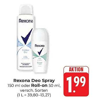 Rexona Deo Spray 150 ml oder Roll-on 50 ml, versch. Sorten