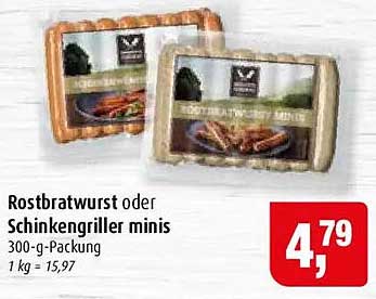 Rostbratwurst oder Schinkengirller minis
