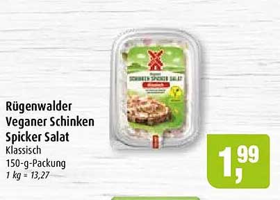 Rügenwalder Veganer Schinken Spicker Salat Klassisch 150-g-Packung