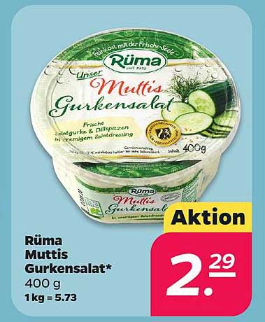 Rüma Muttis Gurkensalat* 400 g 1 kg = 5.73