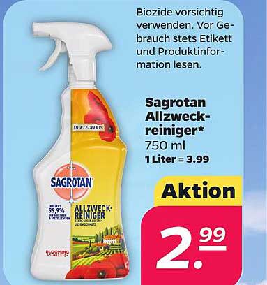 Sagrotan Allzweckreiniger* 750 ml 1 Liter = 3.99 Aktion