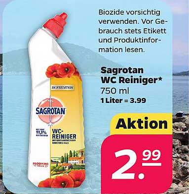 Sagrotan WC Reiniger* 750 ml 1 Liter = 3.99 Aktion
