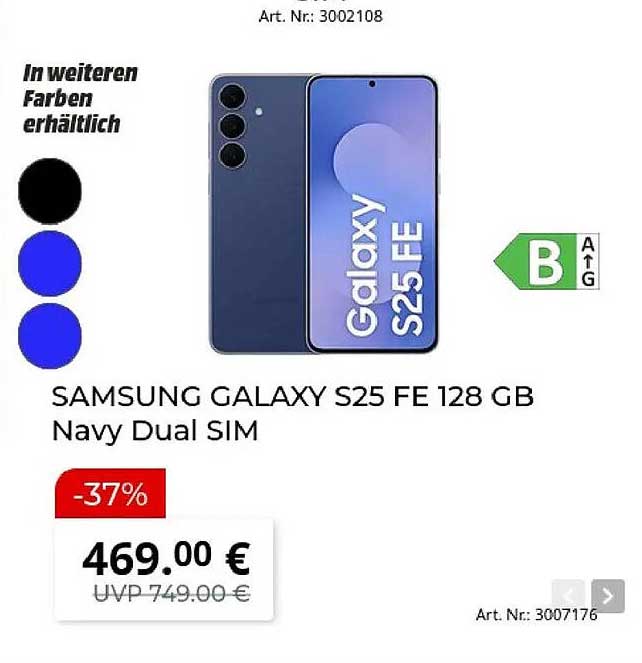 SAMSUNG GALAXY S25 FE 128 GB Navy Dual SIM