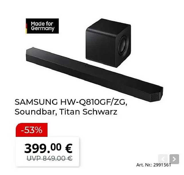 SAMSUNG HW-Q810GF/ZG, Soundbar, Titan Schwarz