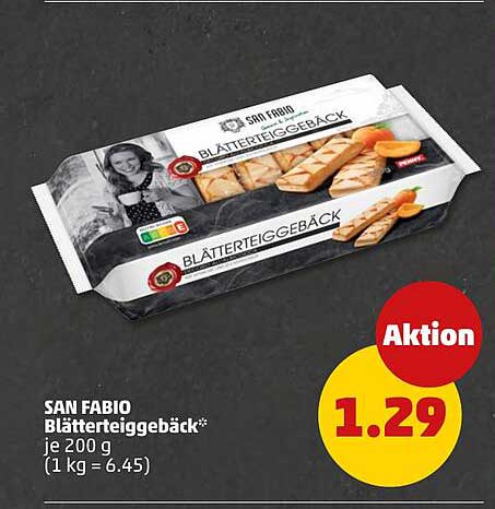 SAN FABIO Blätterteiggebäck* je 200 g (1 kg = 6.45)