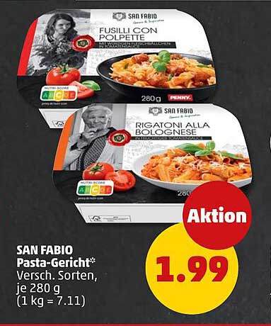 SAN FABIO Pasta-Gericht* Versch. Sorten, je 280 g (1 kg = 7.11)