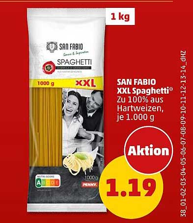 SAN FABIO XXL Spaghetti Zu 100% aus Hartweizen, je 1.000 g