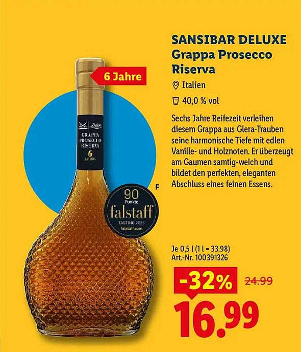 SANSIBAR DELUXE Grappa Prosecco Riserva