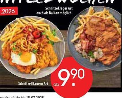Schnitzel Jägerart auch als Balkan möglich.
