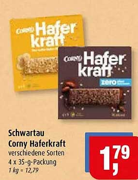 Schwartau Corny Haferkraft verschiedene Sorten 4 x 35-g-Packung 1 kg = 12,79