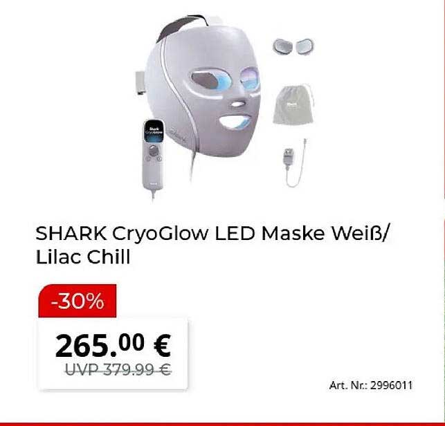 SHARK CryoGlow LED Maske Weiß/Lilac Chill