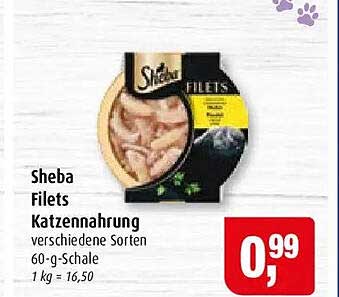 Sheba Filets Katzennahrung verschiedene Sorten 60-g-Schale
