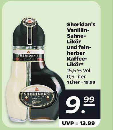 Sheridan’s Vanillin-Sahne-Likör und fein-herber Kaffee-Likör*