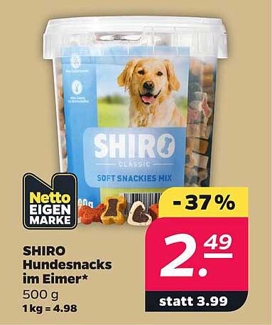 SHIRO Hundesnacks im Eimer*