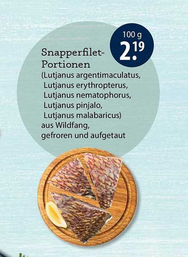 Snapperfilet-Portionen (Lutjanus argentimaculatus, Lutjanus erythropterus, Lutjanus nematophorus, Lutjanus pinjalo, Lutjanus malabaricus) aus Wildfang, gefroren und aufgetaut