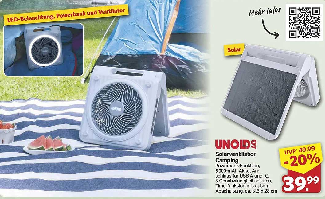 Solarlventilator Camping