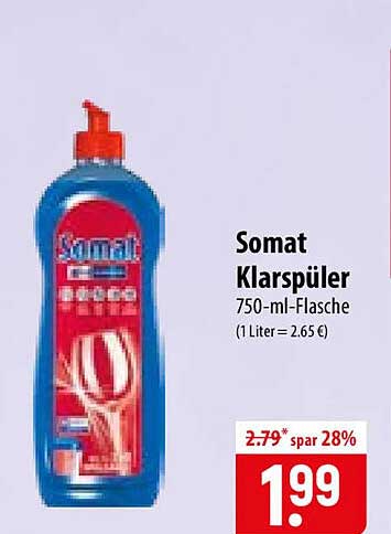 Somat Klarspüler 750-ml-Flasche (1 Liter = 2.65 €)