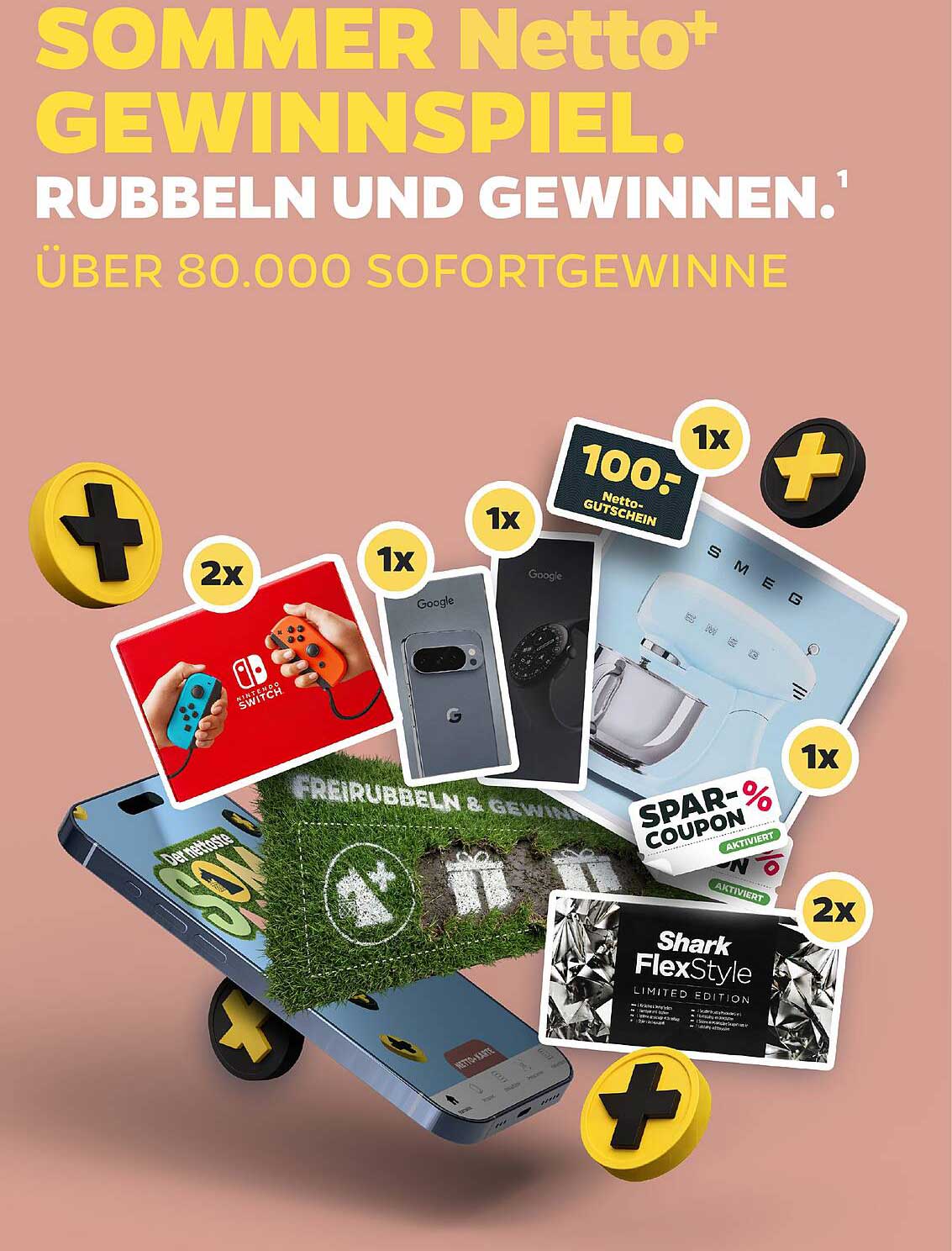 SOMMER Netto GEWINNSPIEL. RUBBELN UND GEWINNEN.