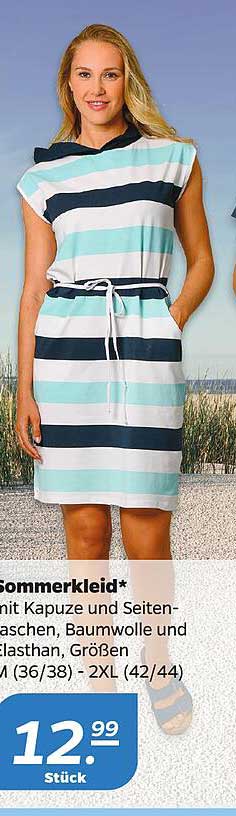 Sommerkleid* mit Kapuze und Seitenlaschen, Baumwolle und Elasthan, Größen M (36/38) - 2XL (42/44)