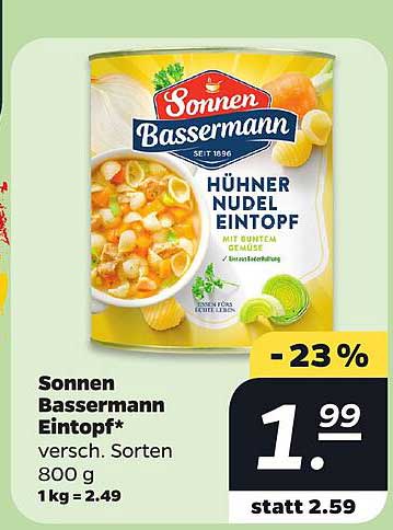 Sonnen Bassermann Eintopf* versch. Sorten 800 g 1kg = 2.49