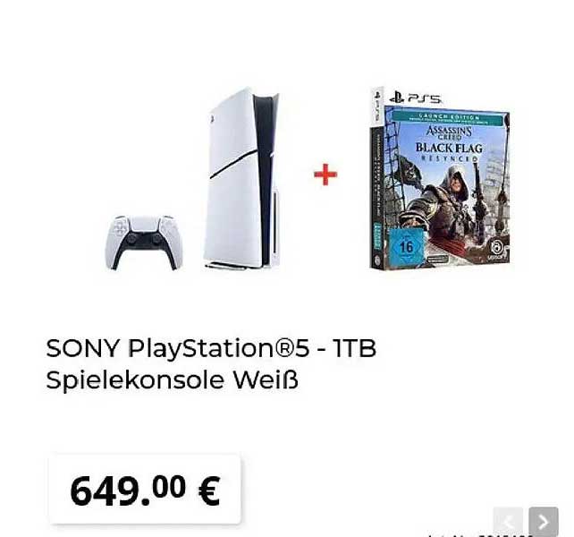 SONY PlayStation®5 - 1TB Spielekonsole Weiß