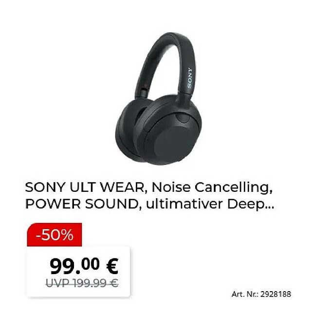 SONY ULT WEAR, Noise Cancelling, POWER SOUND, ultimativer Deep...