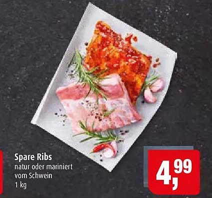 Spare Ribs natur oder mariniert vom Schwein 1 kg